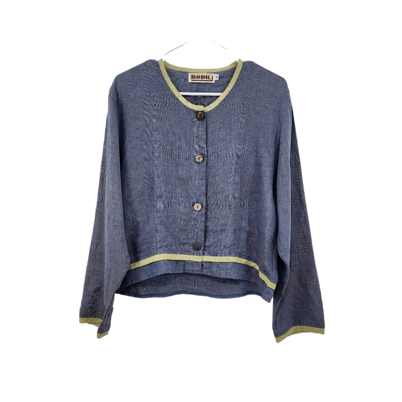 Bodil Women's 100% Linen Long Sleeves Button Front Blouse - S - Picture 1 of 7